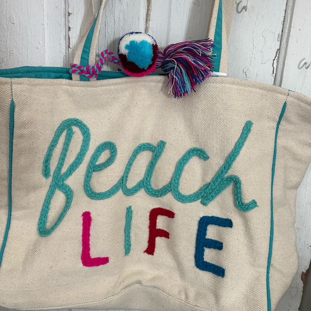 Beach Life Canvas Tote